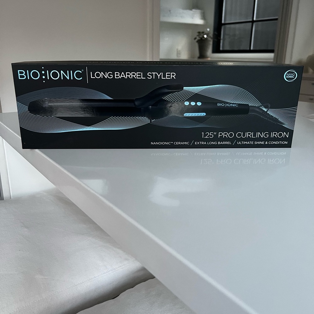 Bio Ionic 1.25” Long Barrel Curling Iron Brand New
